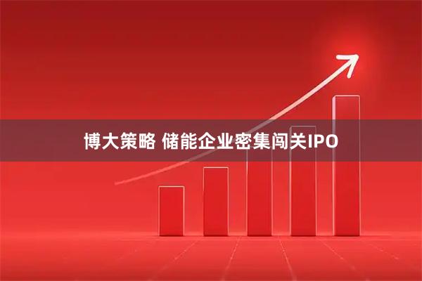博大策略 储能企业密集闯关IPO